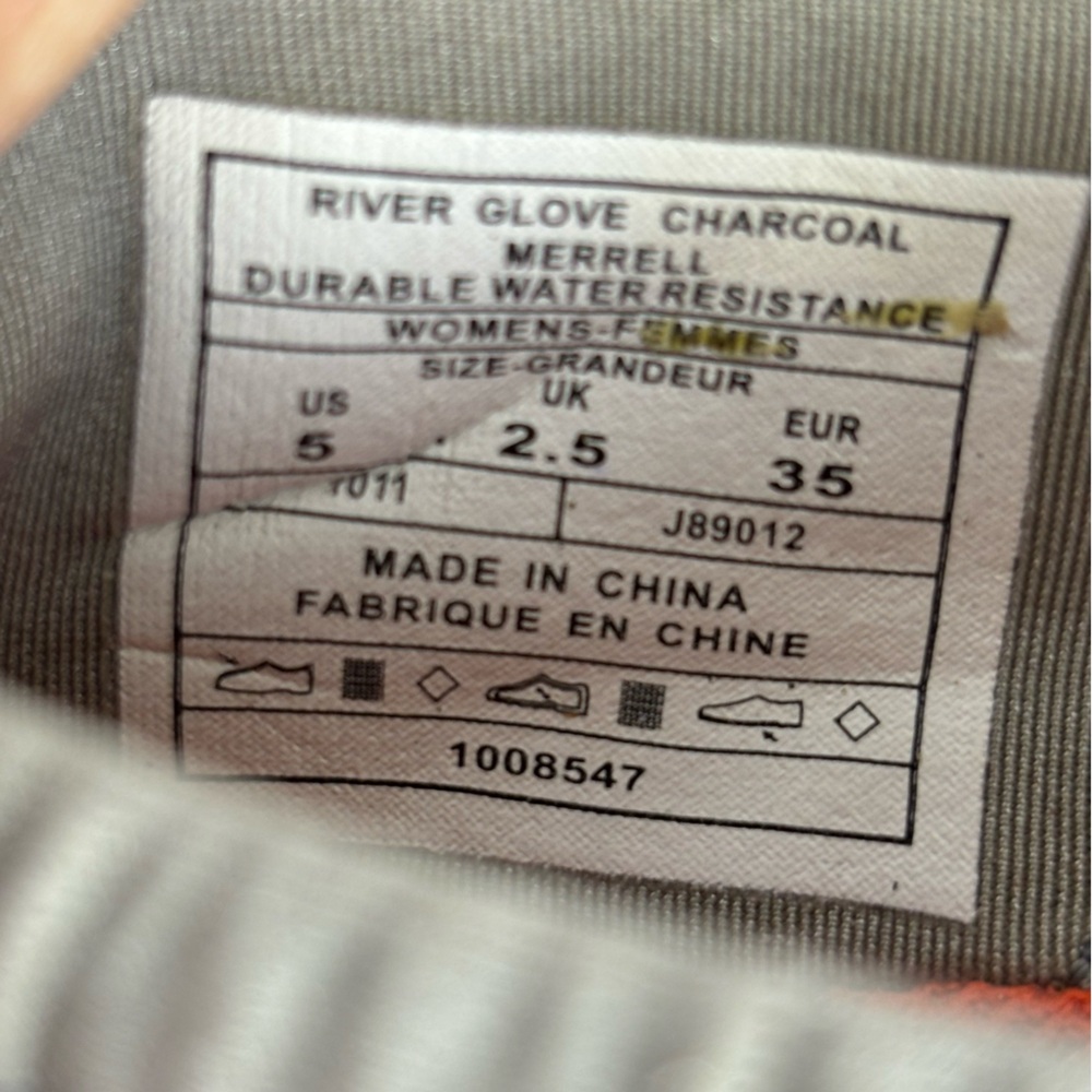 Merrell River Glove Shoes Mary Jane Flats Water Resistant Gray Orange Size 5 - Picture 13 of 14